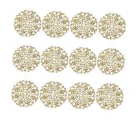 POPETPOP 30 pièces Pendentifs Cuivre Creux Floraux Ronds pour DIY Accessoires Charms pour Bijoux et Décorations pour Broches Bracelets et Porte-clés Finition Dorée