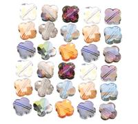 POPETPOP 30 pièces Perles Verre Trèfle à Quatre Colorées Perles Espacées pour Fabrication Bijoux DIY Légères et Solides pour Bracelets et Colliers