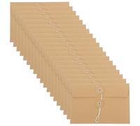 POPETPOP 30 Pièces Pochettes pour Projets en Papier, Pochette à Documents en Kraft Brun, 6,7x4,5 Pouces, Fermeture à Ficelle, Organisateur de Dossiers de Bureau, pour Bureau et École,