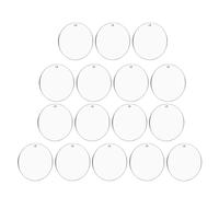 POPETPOP 30Pièces Cercles Acryliques Portables Transparente pour Porte Clés Décorations Ronde DIY Acrylique Blancs Accessoires de Création et Bricolage