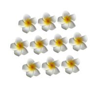 POPETPOP 30pièces Pince à Cheveux Fleur Hawaï Accessoire Décoratif Pour Fêtes De Plage Luau Et Occasions Spéciales Blanc Avec Cœur Jaune