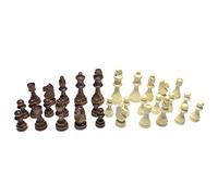 POPETPOP 32 pièces Déchecs Bois Jeu Déchecs International Pièces Stylées et Sûres pour Garçon Fille Développement et Patience