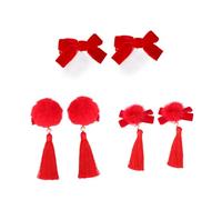 POPETPOP 3paires Barrettes Rétro Adorable Pour Garçon Fille Pinces à Cheveux Jolie Et Créative Rouges Pour Coiffe