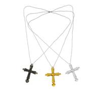 POPETPOP 3pièces Croix Pendentif Collier Chaine Bijoux Chrétiens Pour Hommes Femmes Fêtes Halloween Célébrations Religieuses Filles Garçons