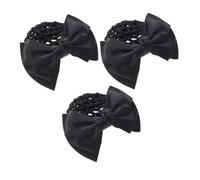 POPETPOP 3pièces Filet à Chignon Maille Élastique avec Pince à Nœud Lot pour Femmes Adapté aux Cheveux Courts et Longs pour Danse Travail