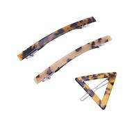 POPETPOP 3pièces Pince Cheveux Léopard Motif Triangle Épingle Cheveux Rétro Femme Lot Pinces Claires Foncées