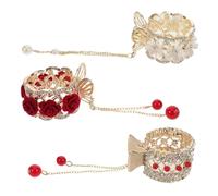 POPETPOP 3pièces Pins à Cheveux à Pompons Décoratifs avec Fleurs Boucles Antidérapantes pour Queues de Cheval Accessoires Légers Métal pour Coiffures Élégantes