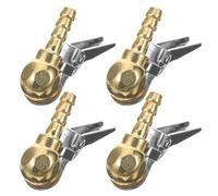 POPETPOP 4 Adaptateurs de Gonflage Rapide pour Pneus en Métal Doré Connecteurs de Pompe Universels avec Clip D’Air sans Fuite Embouts Compacts pour Voiture Moto et Véhicule Utilitaire