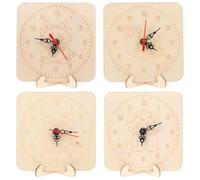 POPETPOP 4 Ensembles Kit Horloge DIY Garçon Fille Bois avec Mécanisme Précis Matériel de Bricolage Sécurisé pour Apprentissage de Heure et Activité Parent-garçon Fille