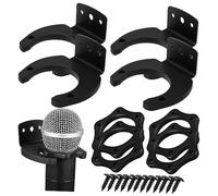 POPETPOP 4 ensembles Support de Microphone avec Crochets Suspendus de Protection Silicone pour Microphones sans Fil avec Vis Incluses