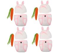 POPETPOP 4 Ensembles Vêtements De Séance Photo De 100 Jours Accessoires Photo Bébé Pantalon Chapeau Nouveau-né Costume De Lapin Bébé Accessoires Photo Nouveau-né Tenues Nouveau-né Fil