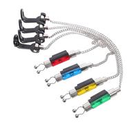 POPETPOP 4 Pièces Alarme Électronique sans Lumière Indicateurs Clip Canne à Pêche Carpe Chaîne Oscillante Silencieuse Tensionneur pour Extérieur et Voyage