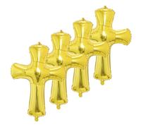 POPETPOP 4 pièces Ballons Forme de Croix pour Baptême de Décorations Originales pour Anniversaire et Shower Design et Faciles à Gonfler Pompe à Air Parfaits pour Toutes