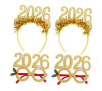 POPETPOP 4 Pièces Bandeau décoratif bonne année bandeaux bonne année coiffes bandeau an Accessoires de photomatons An bandes de cheveux Doré