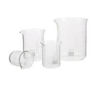 POPETPOP 4 pièces Béchers Verre Borosilicate à Résistants Haute Température avec Graduations Claires pour Mesure Précise Laboratoire et Usage Polyvalent