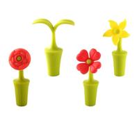 POPETPOP 4 Pièces Bouchons de Vin Rouge Silicone Formes Créatives Fleurs Variées Étanchéité Fiable pour Stockage Vin Pique-niques Extérieur