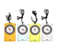 POPETPOP 4 pièces Boussole avec Règle de Carte Acrylique Navigation Précise pour Randonnée Camping et Orientation Plein Air Compas Léger Échelle de Mesure