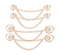 POPETPOP 4 pièces Boutons de Serrage pour Pantalon Lot Clips Réglables pour Resserrer Jean Boutons Décoratifs Dorés et Blancs Fixation sans Perçage pour Jeans et Pantalons Amples