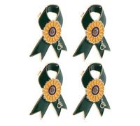 POPETPOP 4 Pièces Broche Ruban Tournesol Épingle de Revers Alliage Léger Badge Sensibilisation Handicap et Soutien Caritatif Accessoire Décoratif pour Vêtements et Bénévoles