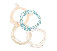 POPETPOP 4 pièces Chaîne de Perles Colorées Élastique Femme Ornement Corps Plage Bikini Accessoire Été Chic