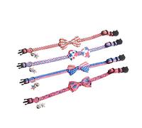 POPETPOP 4 Pièces Collier du Jour de l'indépendance Dog Collar collerette Chat Collier pour Chat réfléchissant Voiture Tenues de d'extérieur de Course pour Chien Ruban