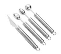 POPETPOP 4 pièces Cuillères à Fruits Acier Inoxydable Set de Cuillères Boule Melon pour Cuisine Outils de Creusage Ergonomiques et pour Fruits Glace et Desserts