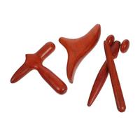 POPETPOP 4 Pièces Ensemble de Masseurs en Bois Marron pour Modelage Corporel et Massage Musculaire, Outils Gua Sha Ergonomiques pour Relaxation et Bien-