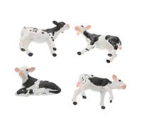 POPETPOP 4 pièces Figurines Animaux Ferme Réalistes Jouets Éducatifs Garçon Fille Modèles Vaches Et Veaux Simulés Décoration Bureau Maison