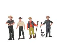 POPETPOP 4 pièces Figurines Ouvriers Agricoles Miniatures Jouets Éducatifs Garçon Fille Modèles Simulés pour Décor Micro Paysage Ferme Personnages Ludiques et