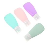 POPETPOP 4 pièces Flacon de Voyage Silicone Étanche Ensemble de Bouteilles Rechargeables pour Shampooing et Articles de Toilette Contenants Pratiques et pour Voyager