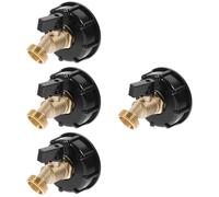 POPETPOP 4 Pièces IBC au Robinet 3/4 réservoir Buse Sortie désactivé Tonne barils Raccord IBC Adaptateur IBC fourre-Tout IBC et Robinet d'eau IBC au Robinet de Tuyau 3/4 cuivre