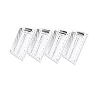 POPETPOP 4 Pièces Jauge de Plastique Transparent Outil Multifonction pour Mesure de Épaisseur et Défauts Inspection Industrielle pour Impression Électronique et Mécanique