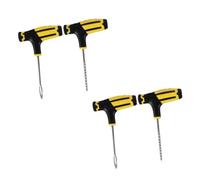 POPETPOP 4 pièces Kit de Réparation Pneus Tubeless Outils Robustes avec Mèches Spirale et Forets Filetés pour Crevaison Rapide Voiture Moto Ensemble Réparation Pneus Démontage