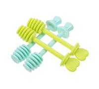 POPETPOP 4 pièces Lot de Bâtonnets à Miel Réutilisables pour Thé Agitateurs Pratiques pour Confiture Sirop et Pâte à Tartiner Outils de Mélange Multifonctions Couleurs Vert et Réutilisable