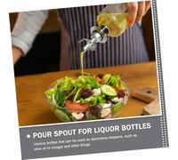 POPETPOP 4 pièces Lot de Becs Verseurs Huile Inox Argentés avec Bouchons Automatiques pour Huile Olive Vinaigre et Vin Distributeur Pratique pour Cuisine et Bar