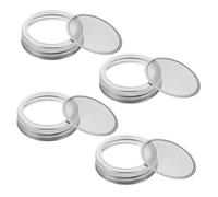 POPETPOP 4 pièces Lot de Couvercles à Mailles Inox pour Germoir Bocal Mason Couvercle Séparable Antirouille pour Germination Haricots Brocoli Lentilles