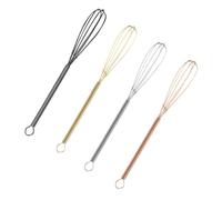 POPETPOP 4 pièces Lot de Fouets à Œufs Acier Inoxydable Durables pour Pâtisserie Mélange Pâte Poignée Ergonomique Assortie
