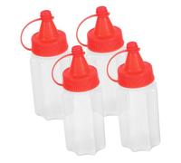 POPETPOP 4 pièces Lot de Mini Bouteilles à Presser pour Ketchup Moutarde et Vinaigrettes Flacons Compacts pour Condiments Accessoires Pratiques pour Barbecue et Boîtes à Lunch