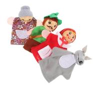 POPETPOP 4 pièces Marionnettes à Doigts Bois Animaux Cartoons Lot de Jouets Éducatifs pour Garçon Fille Filles et Garçons Accessoires de Jeu de Rôle et Contes