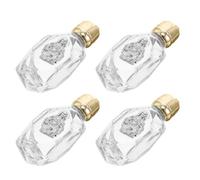 POPETPOP 4 Pièces Mini Flacon en Verre 16ml Bouchon Rose Élégant | Format Voyage Compact, Présentation Raffinée, pour Baptême, Mariage, Pèlerinage, Parrains et Marraines, Ornement Floral