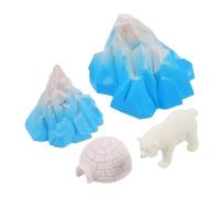 POPETPOP 4 pièces Mini Igloo Dollhouse Miniatures Set with Realistic Polar Bear Figurines Lifelike Snowy Arctic Landscape Decoration for and Diorama Display