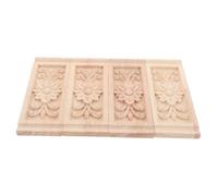 POPETPOP 4 Pièces Ornements de Meubles Bois Sculpté Non Peints Corbeaux Européens Décoratifs Appliques sur Cadres pour Décoration Angles de Maison Style Traditionnel