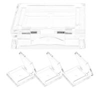 POPETPOP 4 Pièces Palette de Maquillage Yeux Vide, Palette Cosmétique Carrée Transparente Mini, Plastique, Rechargeable, Légère et Facile à Transporter, pour Cosmétiques et Lèvres, Femme,