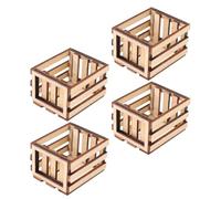 POPETPOP 4 Pièces Panier de Rangement pour Maison de Poupée Boîte de Stockage Tiny pour Décor de Jardin Féérique et Jeu de Rôle Accessoires de Maison Miniature