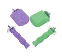 POPETPOP 4 Pièces Perchoirs pour Oiseaux Bâtons de Meulage Naturels pour Perroquets Perruches Canaris Entretien des Griffes et Jeu Interactif