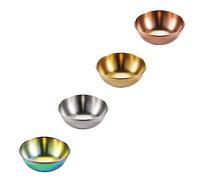 POPETPOP 4 pièces Plat à Sauce Acier Inoxydable Ensemble de Coupelles pour Sauces et Condiments pour Restaurants et Dégustation Parfait pour Vinaigre et Apéritifs