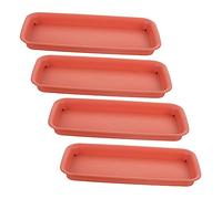 POPETPOP 4 Pièces Plateau imperméable Pots Transparents pour Plantes Drain bacs à Plantes pour Pots planteur Usine soucoupes Pot de Jardin soucoupes de jardinière Plastique Rouge