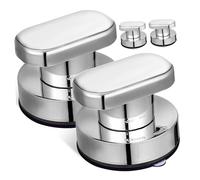 POPETPOP 4 pièces Poignée de Porte à Ventouse Super Résistante Lot pour Portes Intérieures Armoires sans Perçage Adaptée Aux Surfaces Lisses comme Verre Carrelage Peint pour Salle de Bain