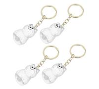 POPETPOP 4 Pièces Porte Clés Urne Transparente pour Poils Danimaux Coffret Commémoratif Chien West Highland Lot de Rangement Sécurisé et Élégant pour Souvenir de
