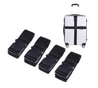 POPETPOP 4 pièces Sangles de Bagage Réglables Sangle de Transport PP pour Valise Accessoires de Sécurité Noir